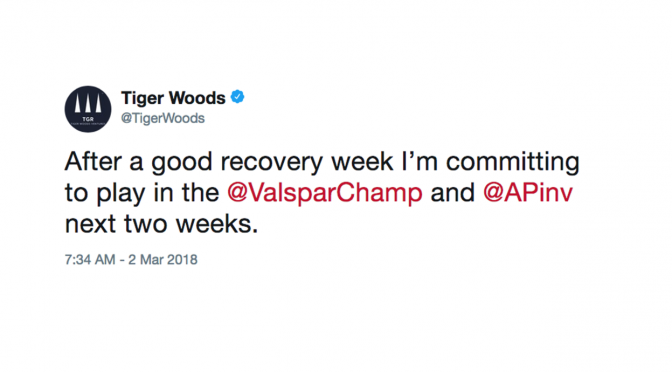 Tiger Woods is Attending The Valspar Championship in Palm Harbor, Florida