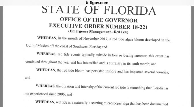 Florida Red Tide as a State of Emergency