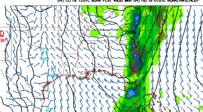 Cold Front: (Updated Friday) Big Spring Front Number Two Sun/Mon, 04/15/18